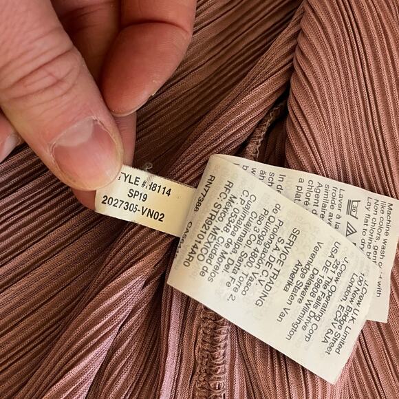 Madewell Texture & Thread Micropleat Short Sleeve Top Blouse Mauve Size Small - Picture 7 of 7